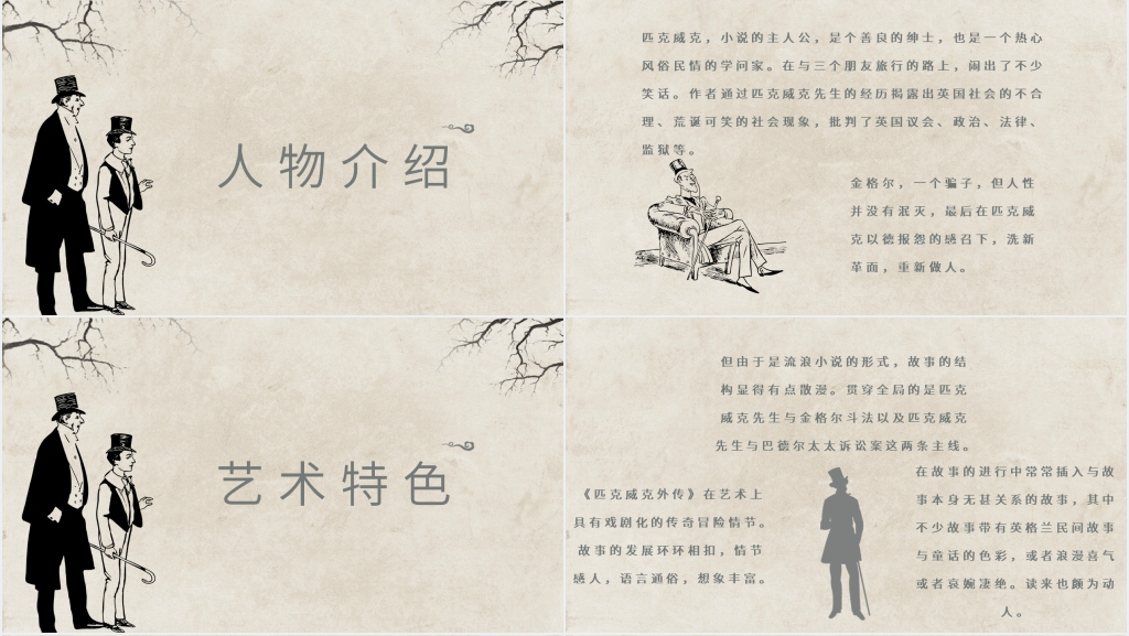 查尔斯狄《匹克威克外传》简介PPT模板 查尔斯狄《匹克威克外传》简介PPT模板