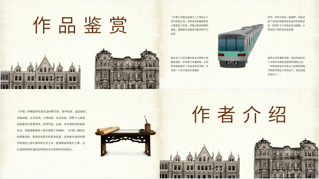 《子夜》书籍导读PPT模板 《子夜》书籍导读PPT模板