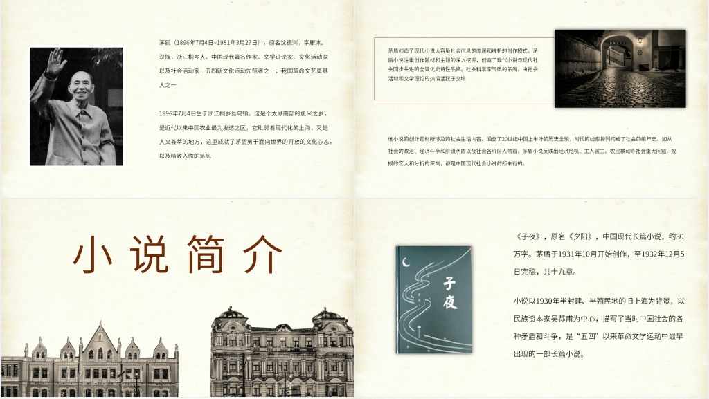 《子夜》书籍导读PPT模板 《子夜》书籍导读PPT模板