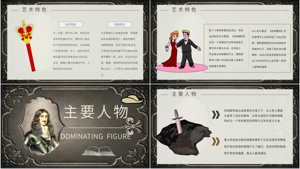 莎士比亚的哈姆雷特PPT模板 莎士比亚的哈姆雷特PPT模板