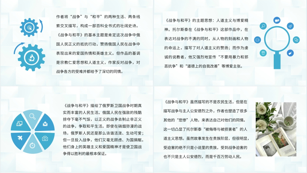 战争与和平好书推荐PPT模板 战争与和平好书推荐PPT模板