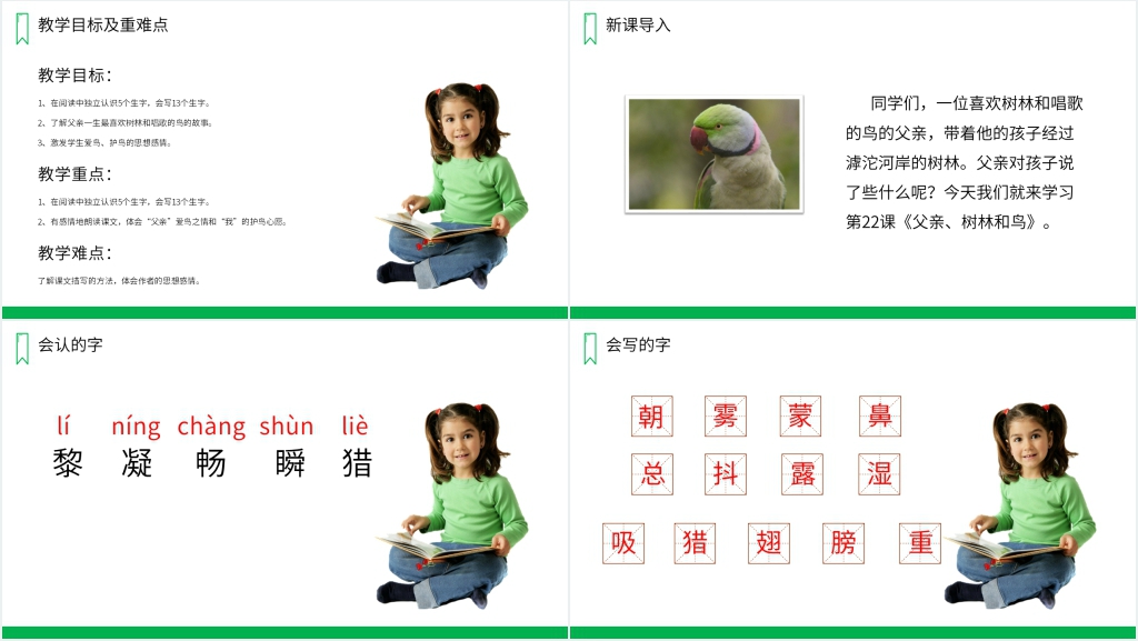 人教版三年级语文上册《父亲、树林和鸟》教学PPT课件 人教版三年级语文上册《父亲、树林和鸟》教学PPT课件