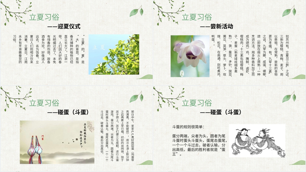 二十节气立夏介绍PPT模板 二十节气立夏介绍PPT模板