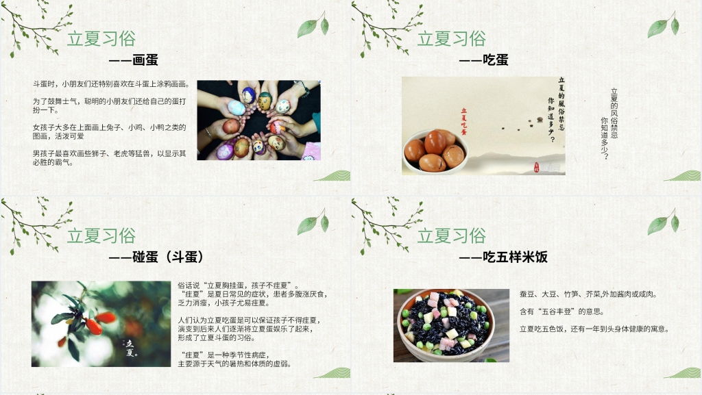 二十节气立夏介绍PPT模板 二十节气立夏介绍PPT模板