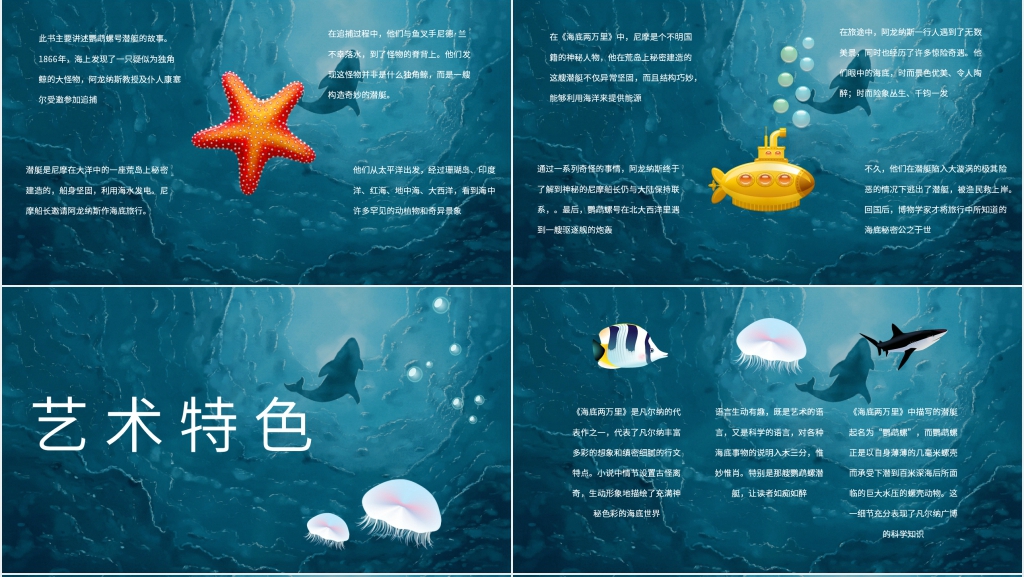 海底两万里读书报告PPT模板 海底两万里读书报告PPT模板