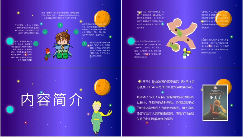 小王子好书推荐PPT模板 小王子好书推荐PPT模板