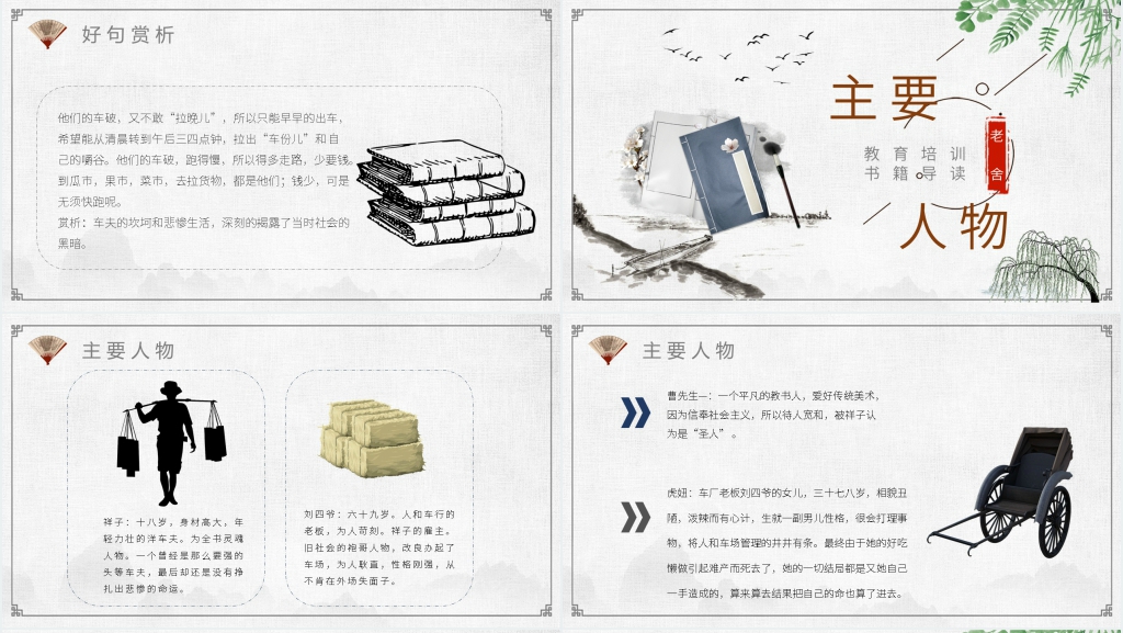 骆驼祥子名著讲解PPT模板