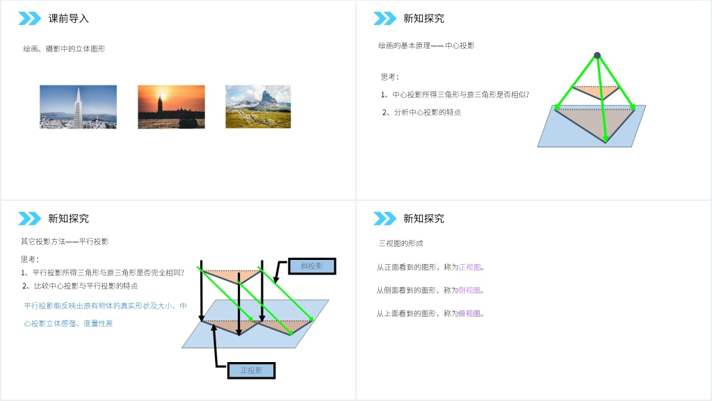 人教版高中数学必修二《中心投影与平行投影》教案讲解PPT课件 人教版高中数学必修二《中心投影与平行投影》教案讲解PPT课件