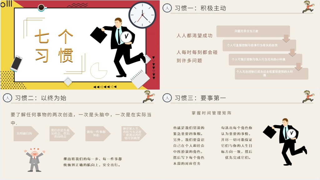 演讲稿高效能人士的七个习惯PPT模板