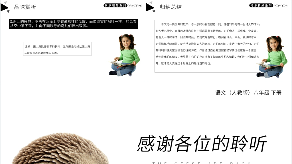 人教版八年级语文下册《大雁归来》教案PPT课件 人教版八年级语文下册《大雁归来》教案PPT课件