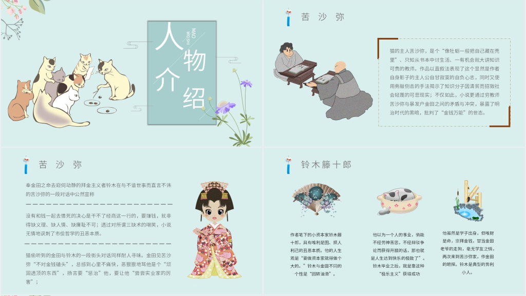 我是猫心得体会PPT模板 我是猫心得体会PPT模板