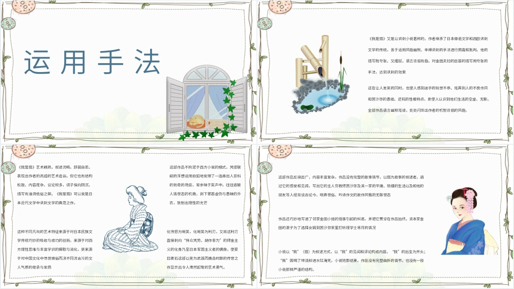 我是猫读书笔记PPT模板 我是猫读书笔记PPT模板