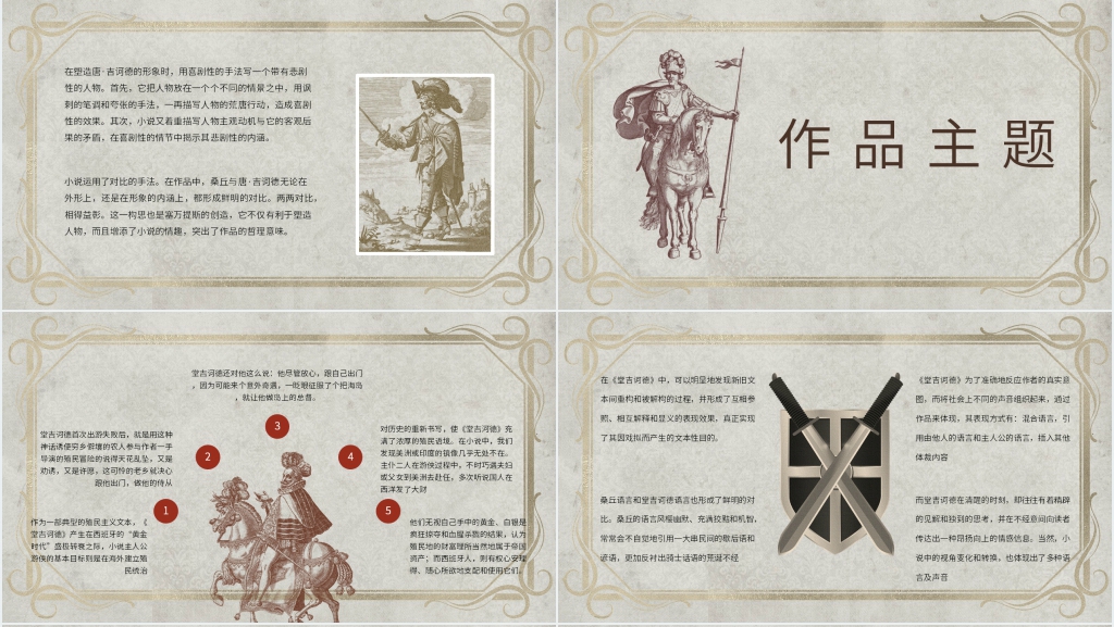 读堂吉诃德PPT模板 读堂吉诃德PPT模板