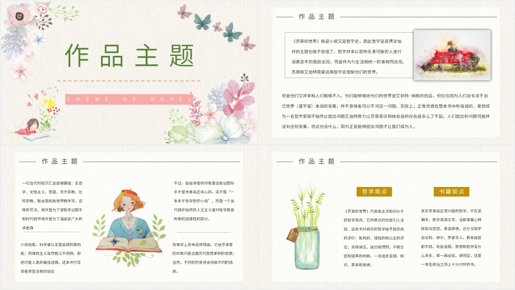 苏菲的世界介绍PPT模板 苏菲的世界介绍PPT模板
