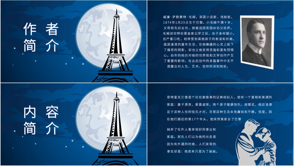 月亮与六便士素材PPT模板 月亮与六便士素材PPT模板