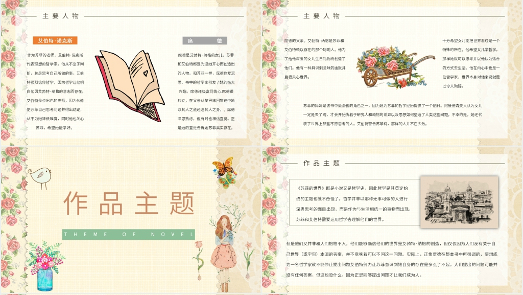 苏菲的世界哲学PPT模板 苏菲的世界哲学PPT模板