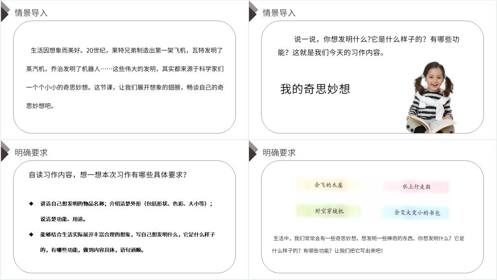 人教版四年级语文下册《第2单元习作:我的奇思妙想》教学PPT课件 人教版四年级语文下册《第2单元习作:我的奇思妙想》教学PPT课件