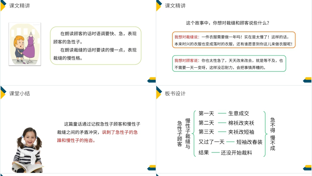 小学三年级语文下册《慢性子裁缝和急性子顾客》PPT课件 小学三年级语文下册《慢性子裁缝和急性子顾客》PPT课件
