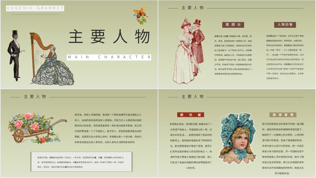 欧也妮葛朗台导读PPT模板 欧也妮葛朗台导读PPT模板