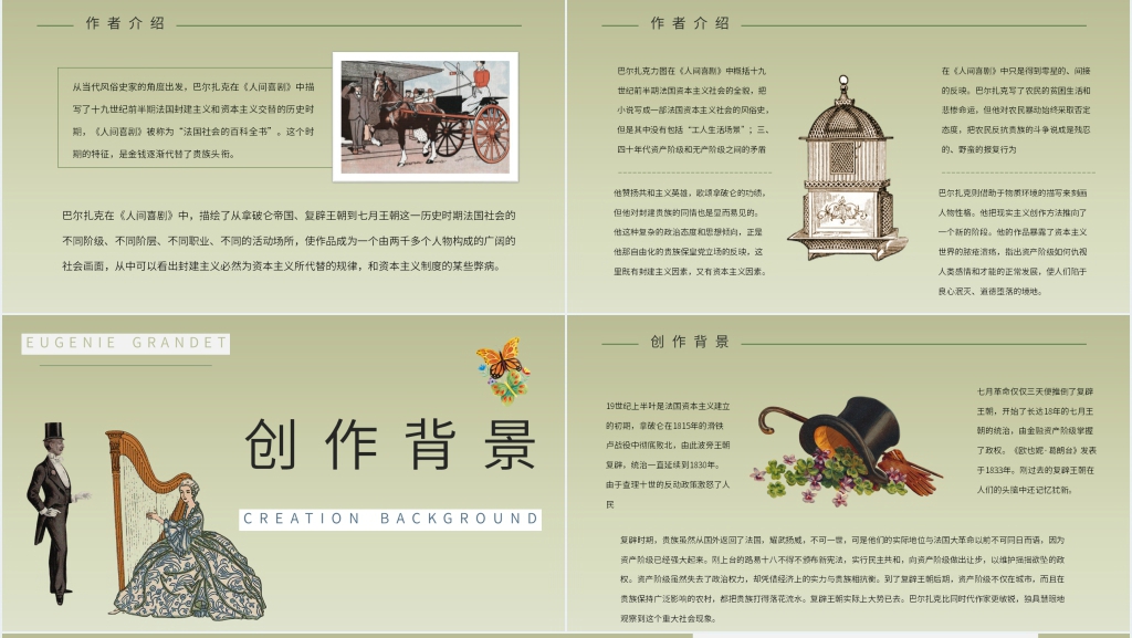 欧也妮葛朗台导读PPT模板 欧也妮葛朗台导读PPT模板