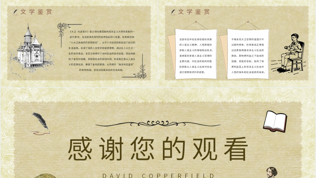 《大卫科波菲尔》导读PPT模板 《大卫科波菲尔》导读PPT模板