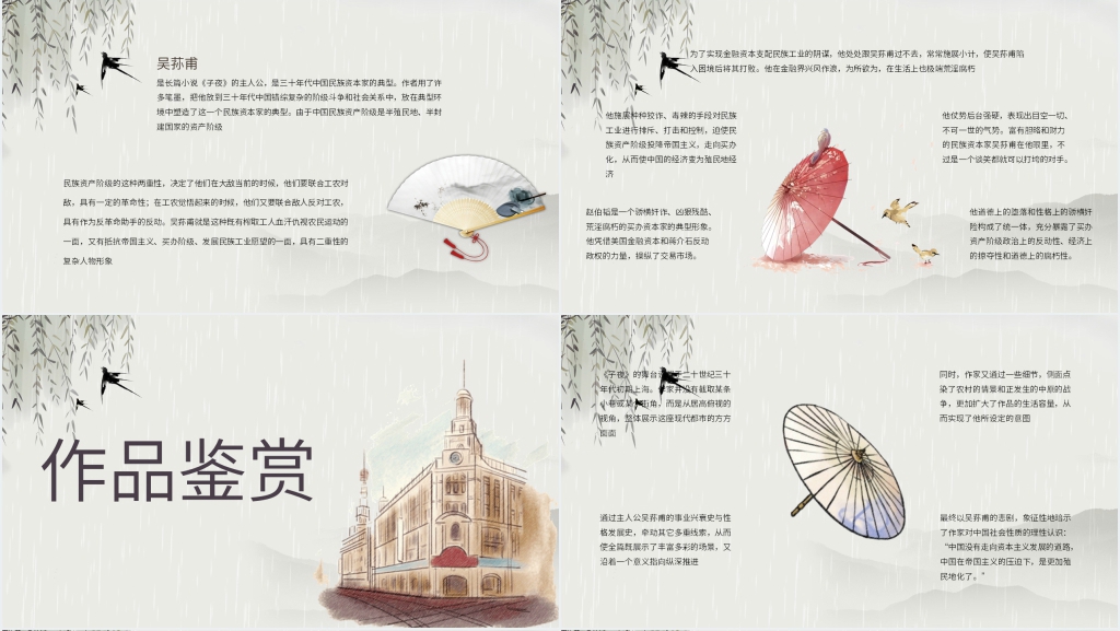 《子夜》导读PPT模板 《子夜》导读PPT模板