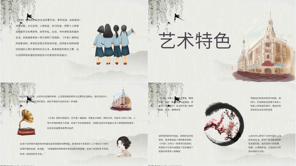《子夜》导读PPT模板 《子夜》导读PPT模板