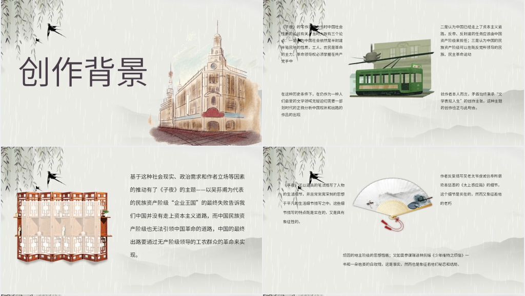 《子夜》导读PPT模板 《子夜》导读PPT模板