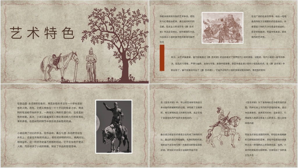 读唐吉诃德PPT模板 读唐吉诃德PPT模板