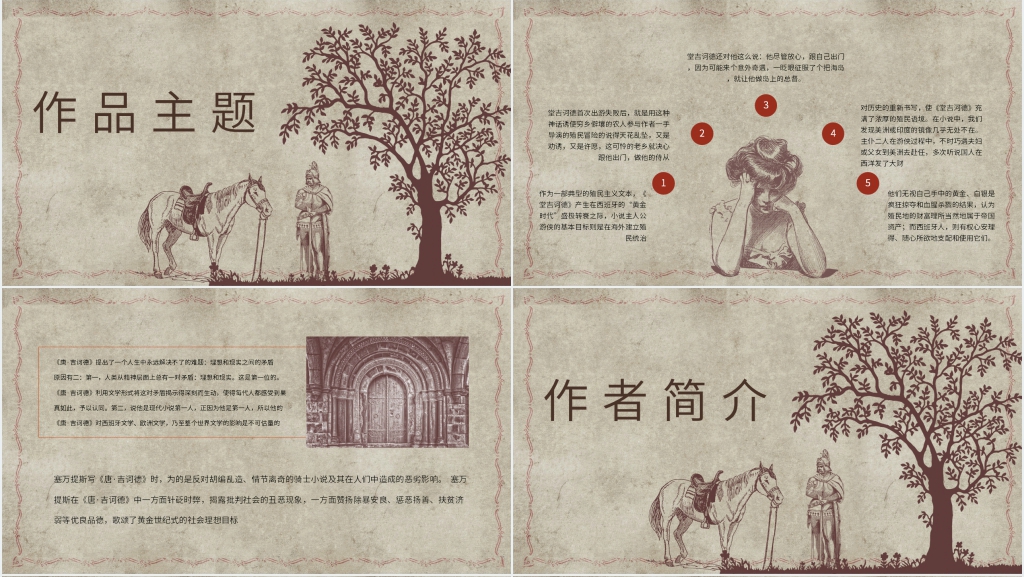 读唐吉诃德PPT模板 读唐吉诃德PPT模板