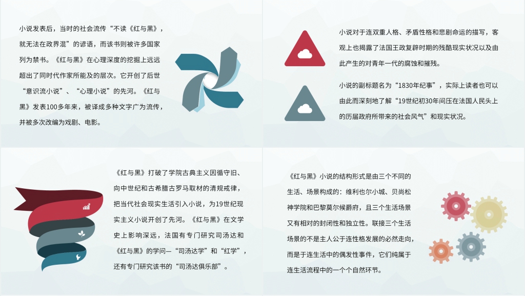 红与黑小说介绍PPT模板