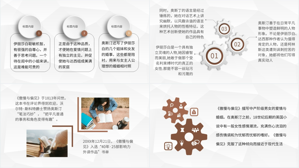 傲慢与偏见读后感PPT模板 傲慢与偏见读后感PPT模板