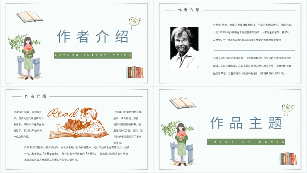 苏菲的世界导读课PPT模板 苏菲的世界导读课PPT模板