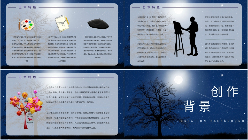 月亮与六便士读书报告PPT模板 月亮与六便士读书报告PPT模板