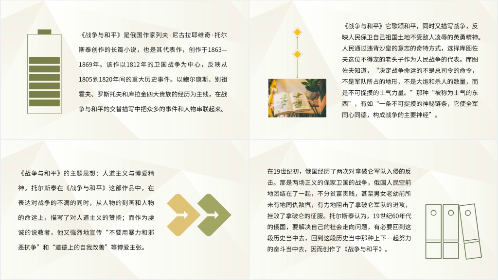 战争与和平简介PPT模板