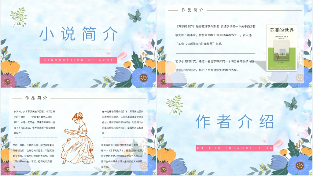 阅读苏菲的世界PPT模板 阅读苏菲的世界PPT模板