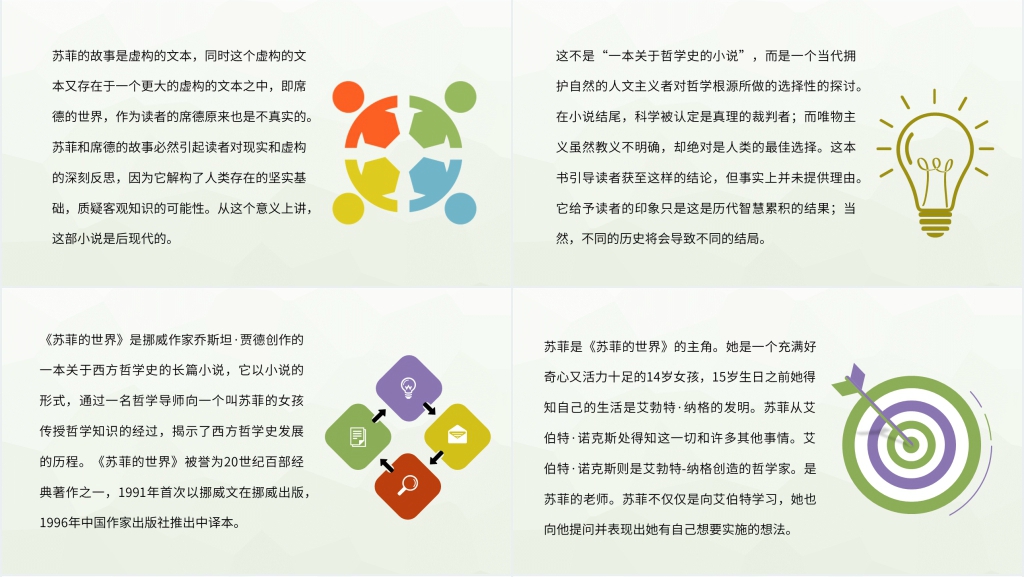 图书介绍苏菲的世界PPT模板 图书介绍苏菲的世界PPT模板