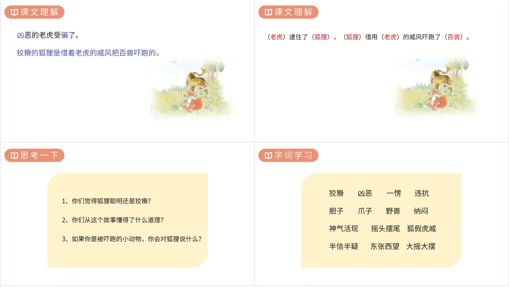 人教版二年级语文上册《狐假虎威》课文PPT课件 人教版二年级语文上册《狐假虎威》课文PPT课件