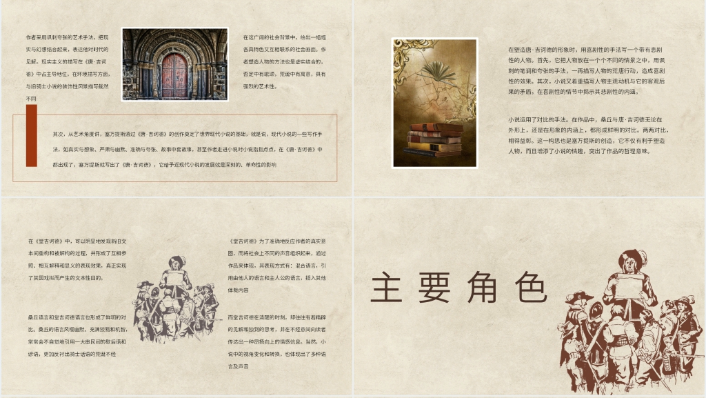 名著导读唐吉诃德PPT模板 名著导读唐吉诃德PPT模板