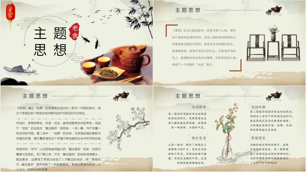 老舍茶馆推荐PPT模板