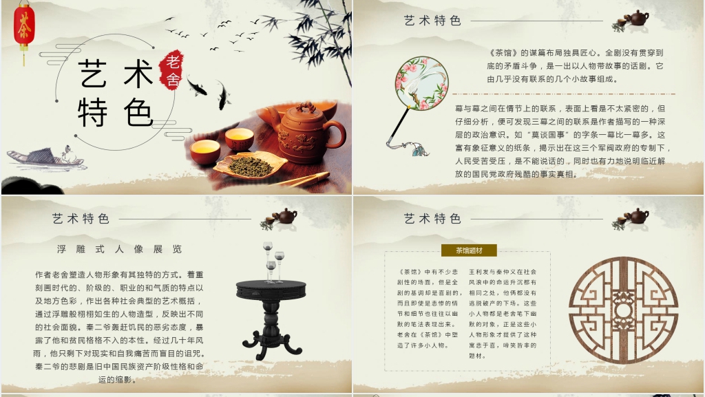 老舍茶馆推荐PPT模板