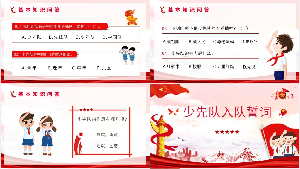 小学少先队队知识讲座PPT模板