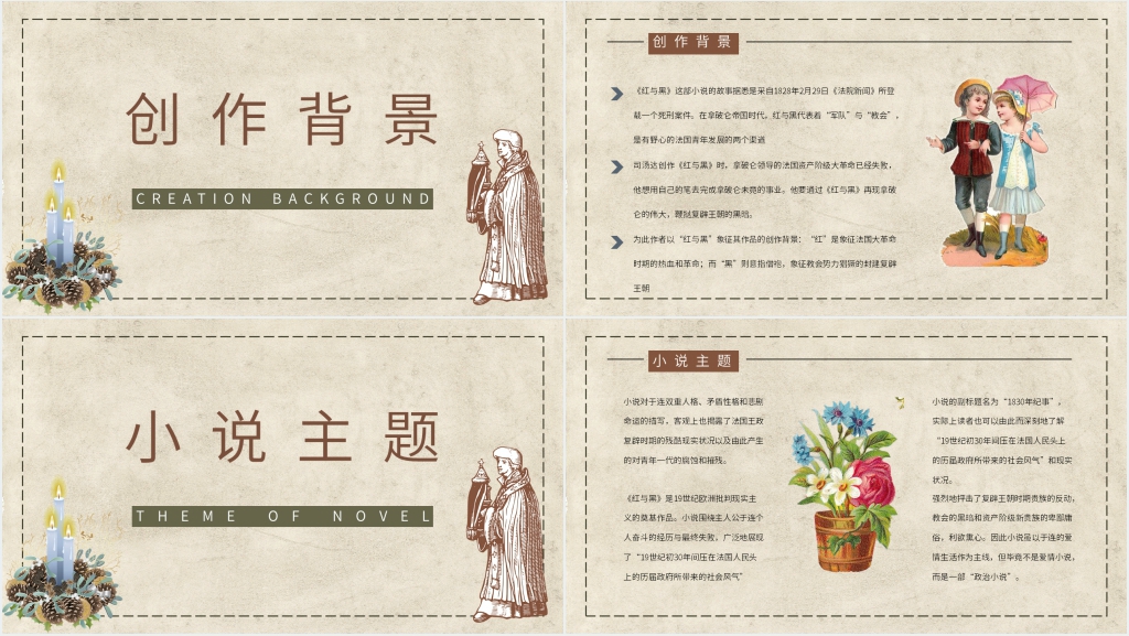 红与黑小说阅读PPT模板 红与黑小说阅读PPT模板