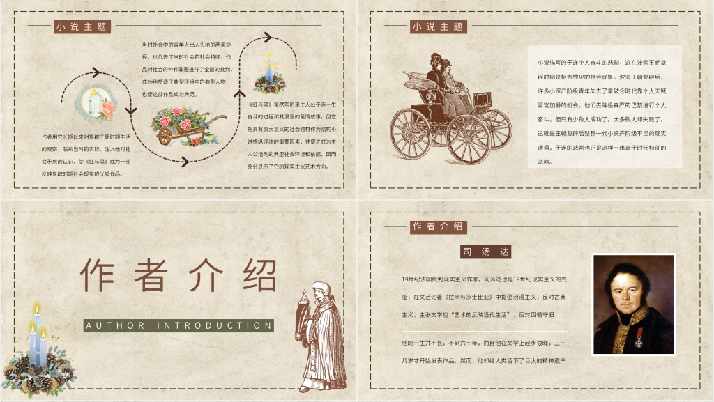 红与黑小说阅读PPT模板 红与黑小说阅读PPT模板