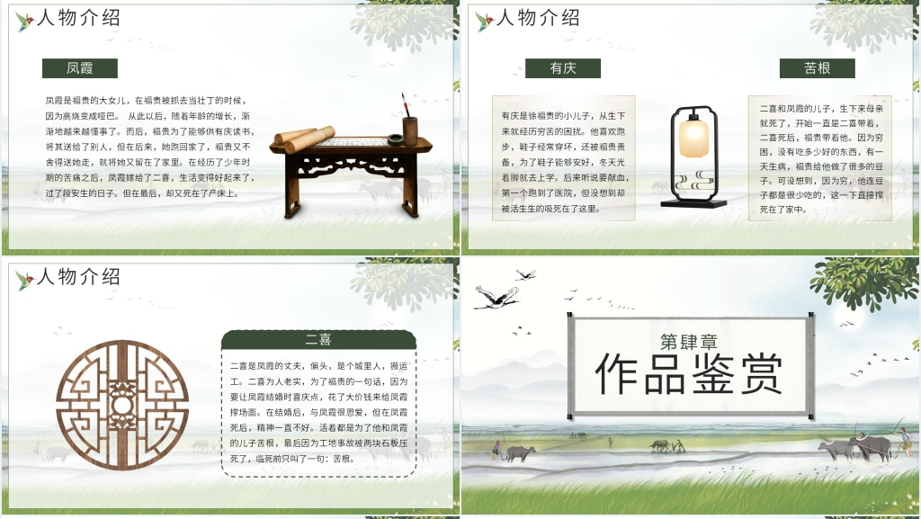 余华活着书籍PPT模板 余华活着书籍PPT模板