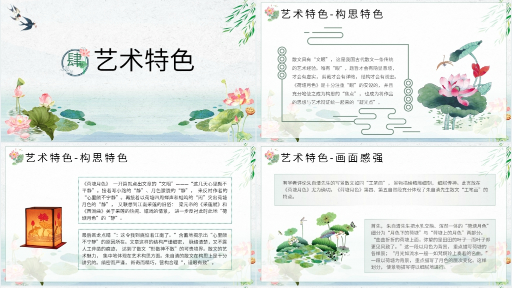 美文推荐《荷塘月色》PPT模板 美文推荐《荷塘月色》PPT模板