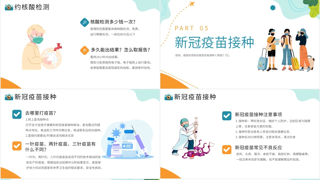 小清新出行疫情防控PPT模板 小清新出行疫情防控PPT模板