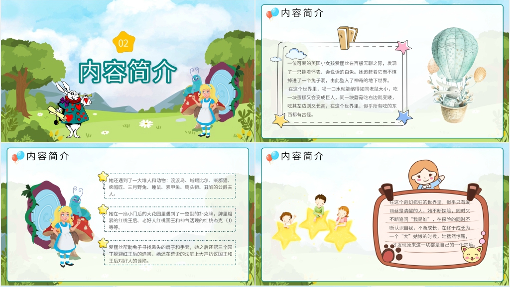 《爱丽丝漫游奇境记》阅读PPT模板 《爱丽丝漫游奇境记》阅读PPT模板