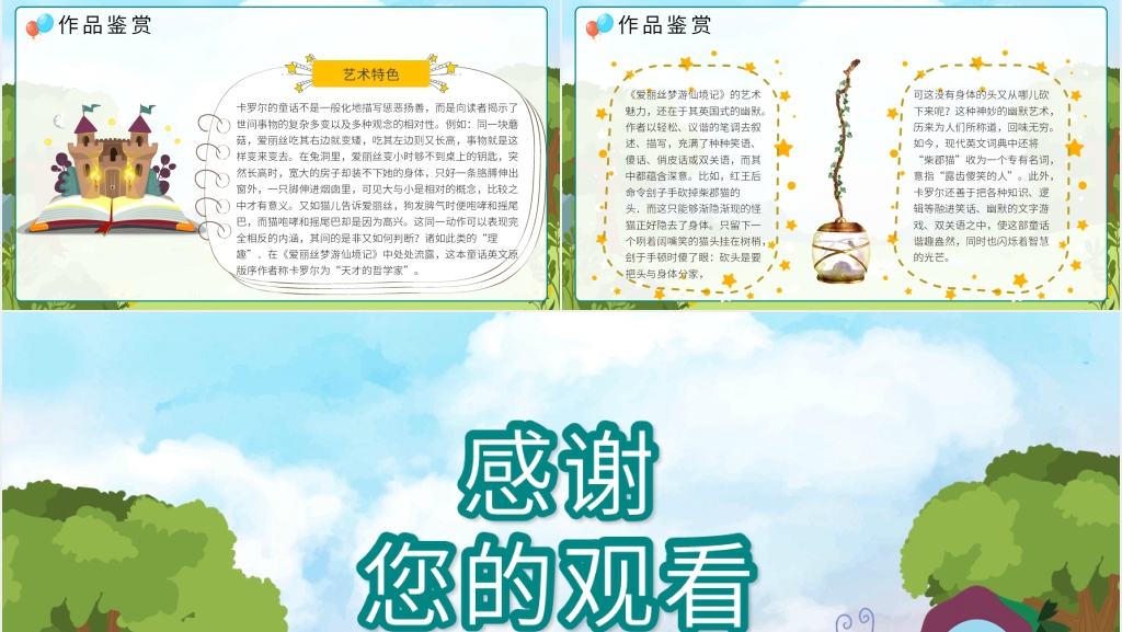 《爱丽丝漫游奇境记》阅读PPT模板 《爱丽丝漫游奇境记》阅读PPT模板