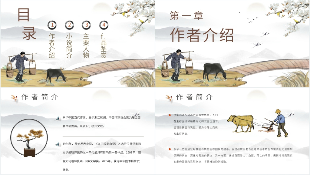余华活着封面图片PPT模板 余华活着封面图片PPT模板